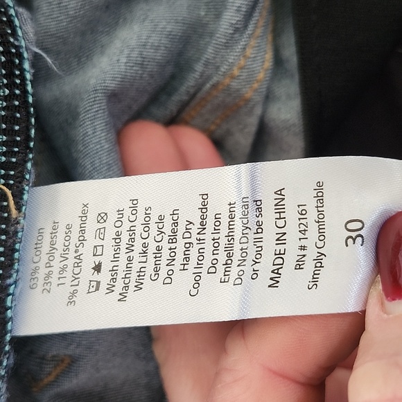 Lularoe High Waisted Medium Blue Stretch Skinny Jeans, 30 - Picture 5 of 8